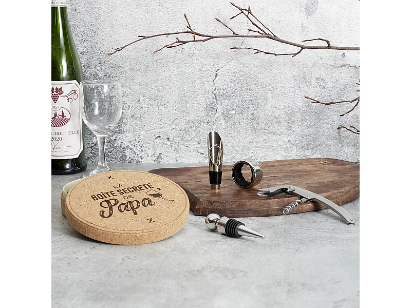 Coffret A Vin 4 Pieces Papa Liege Beige