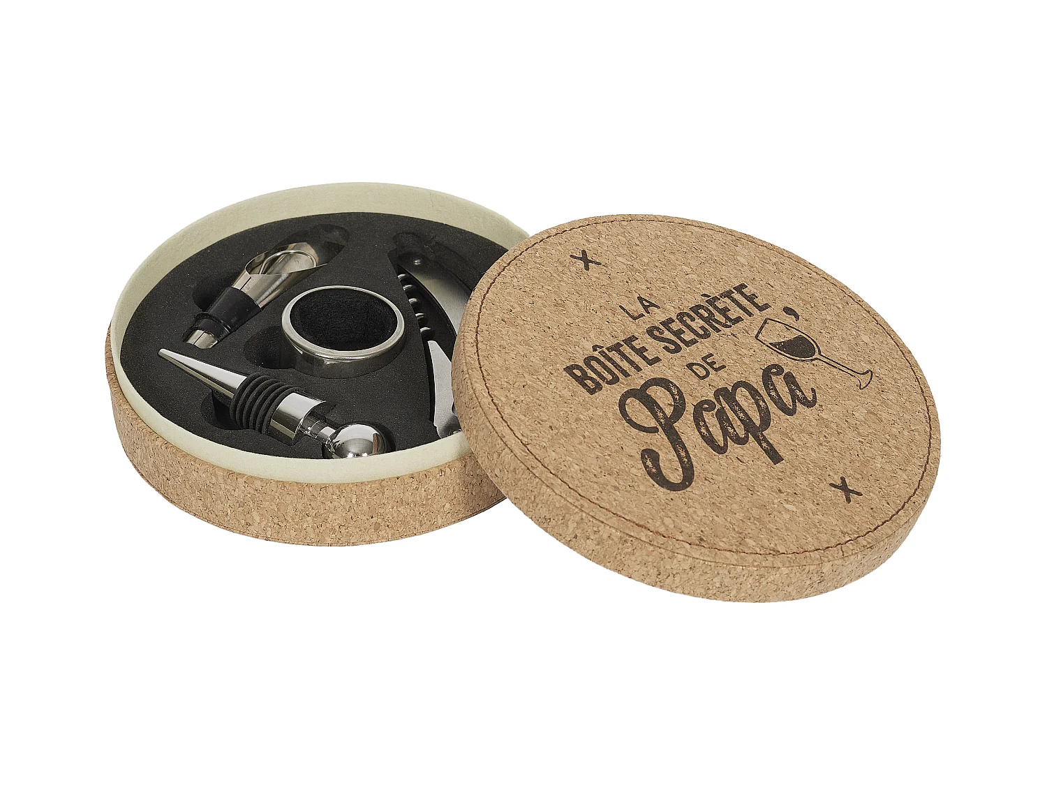 Coffret A Vin 4 Pieces Papa Liege Beige