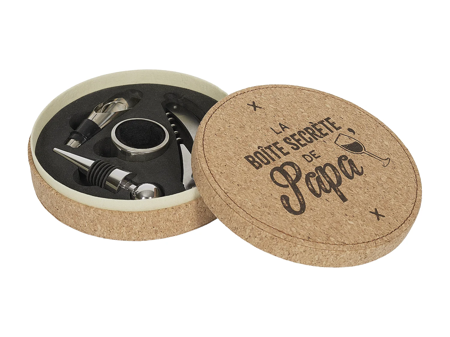 Coffret A Vin 4 Pieces Papa Liege Beige