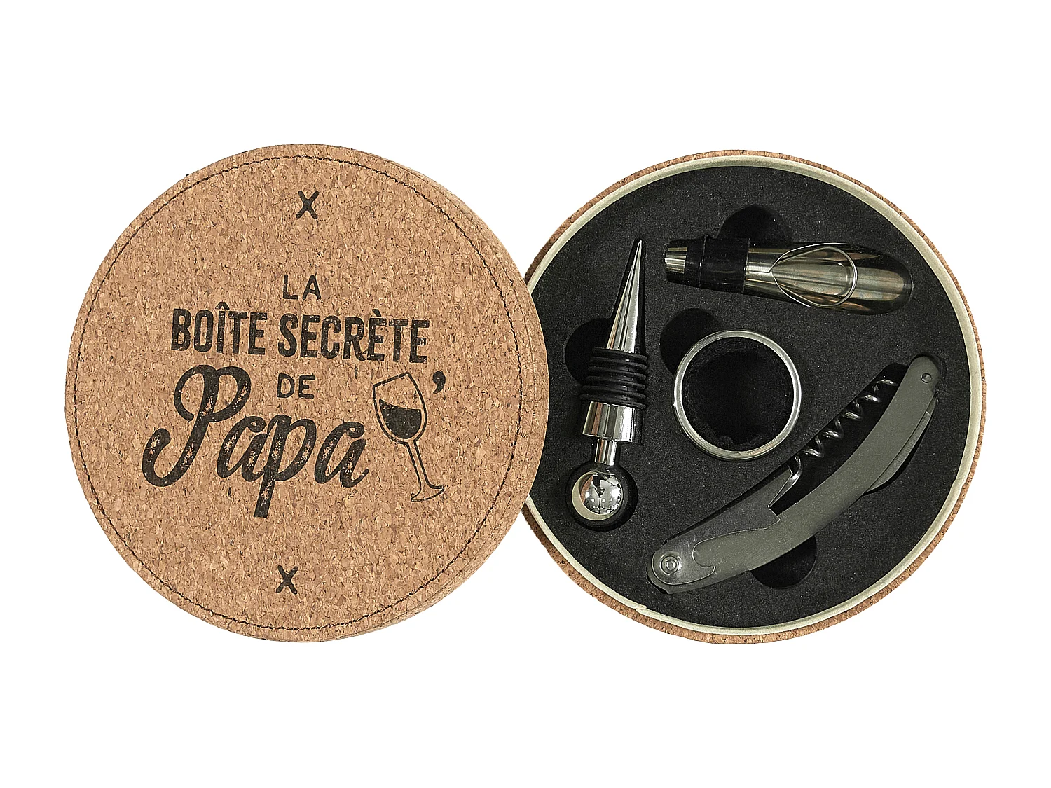 Coffret A Vin 4 Pieces Papa Liege Beige