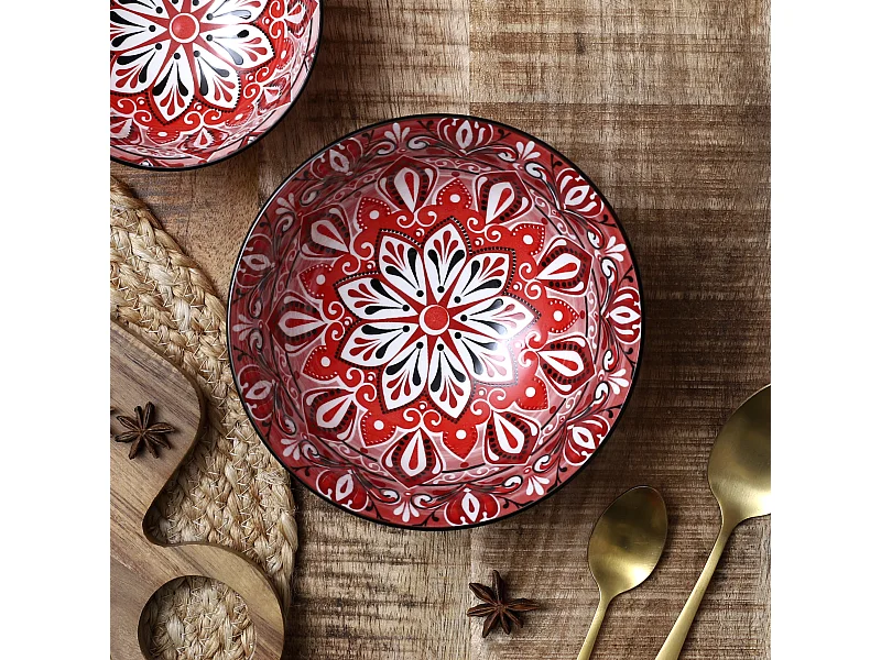 Saladier Jaipur Rouge D21cm A1/m8 Rouge