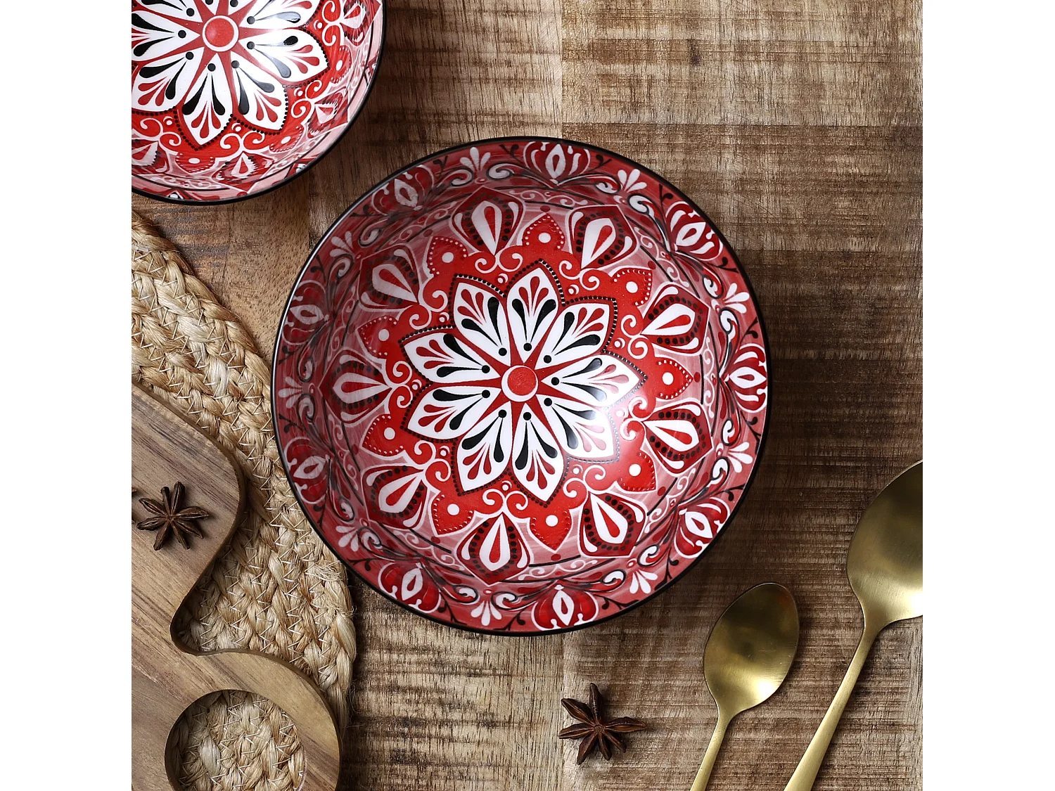 Saladier Jaipur Rouge D21cm A1/m8 Rouge