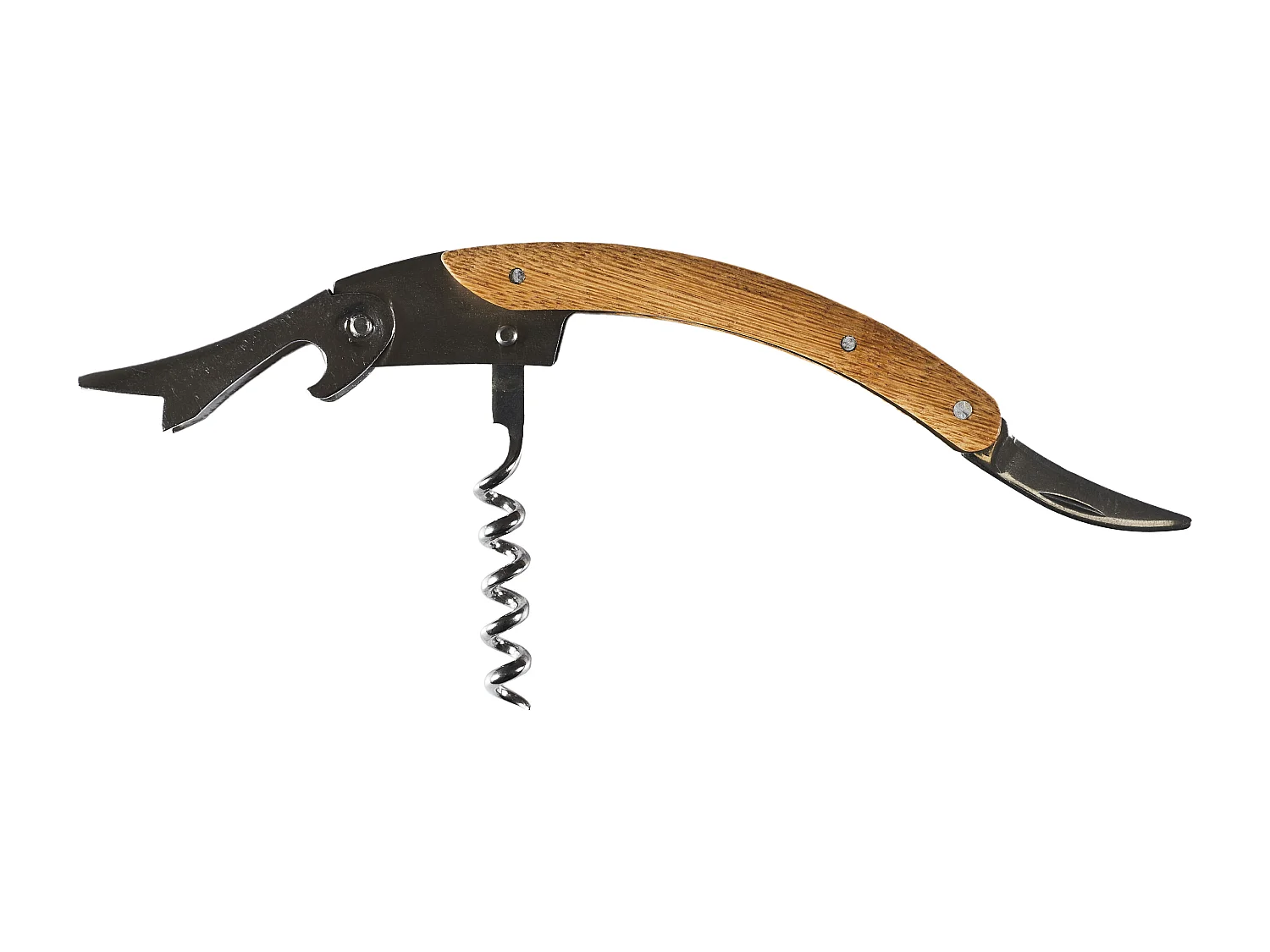 Support A Bouteille Et Tire Bouchon Acacia Marron