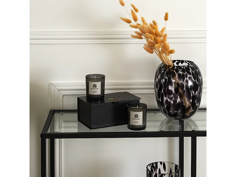 Bougie Parfumee X2 Coffret Lounge Noir, Or