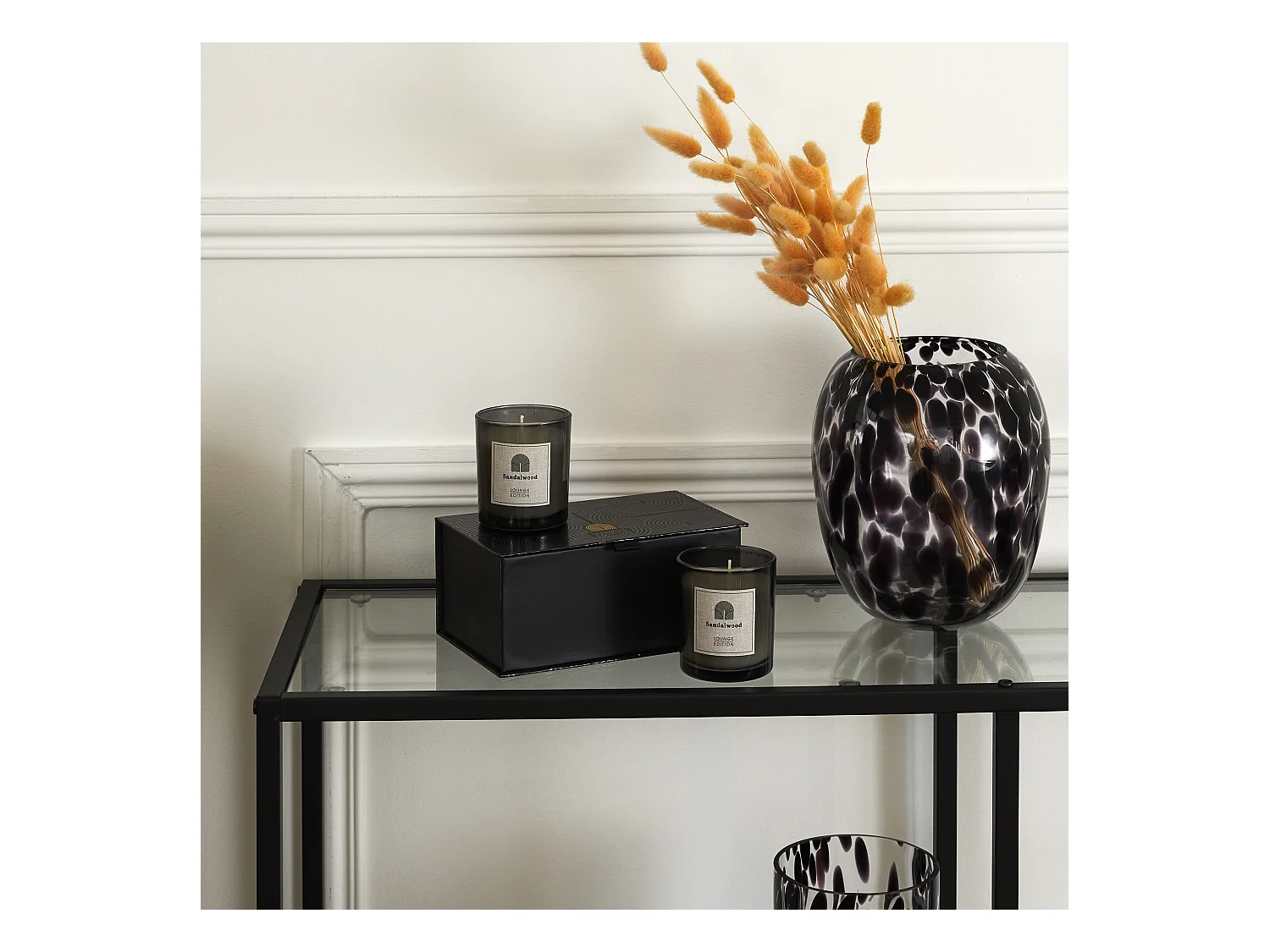 Bougie Parfumee X2 Coffret Lounge Noir, Or
