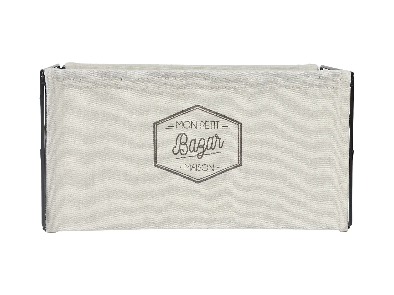 Bac De Rangement Pliable Taille S Noir, Beige