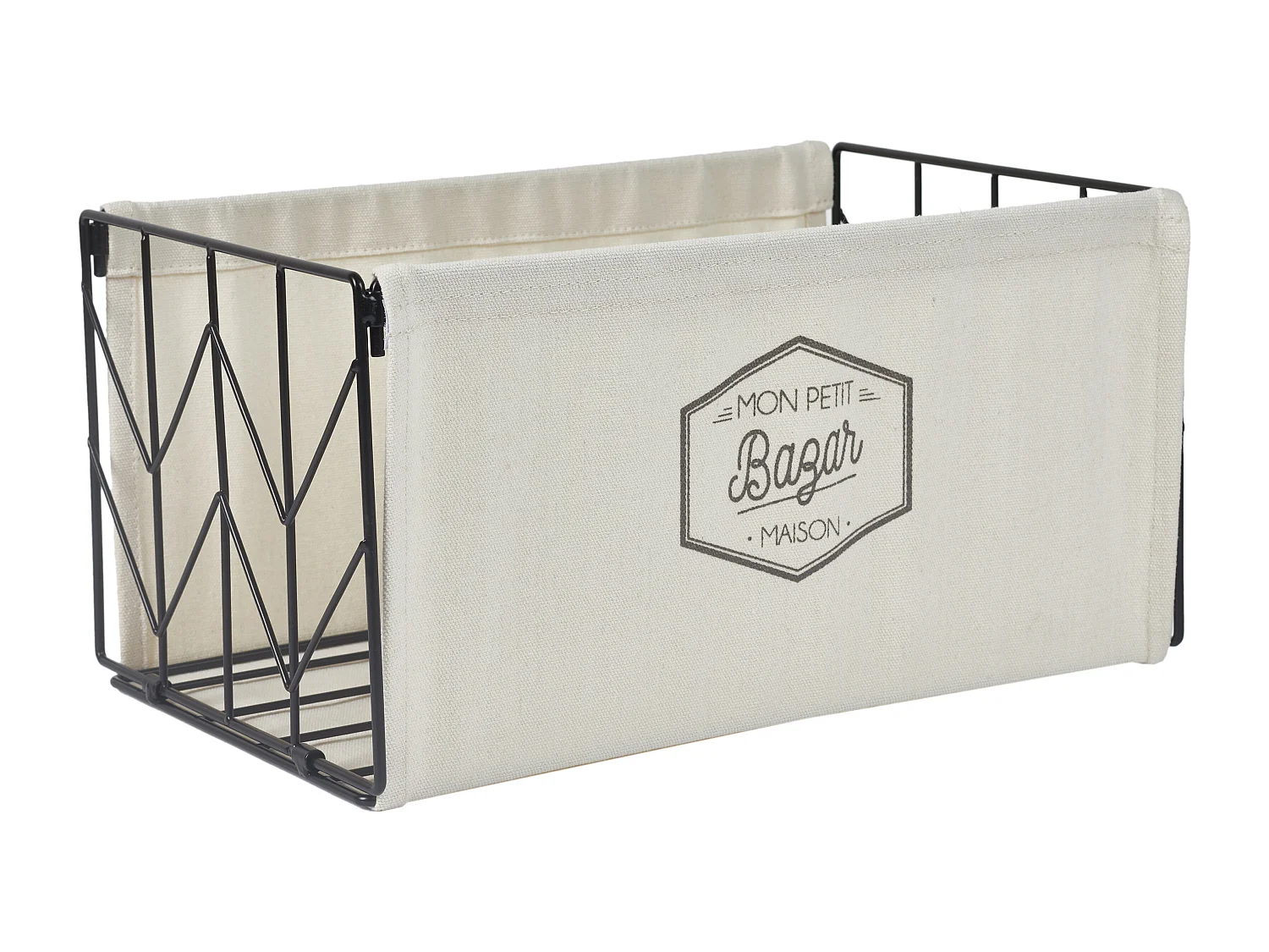 Bac De Rangement Pliable Taille S Noir, Beige