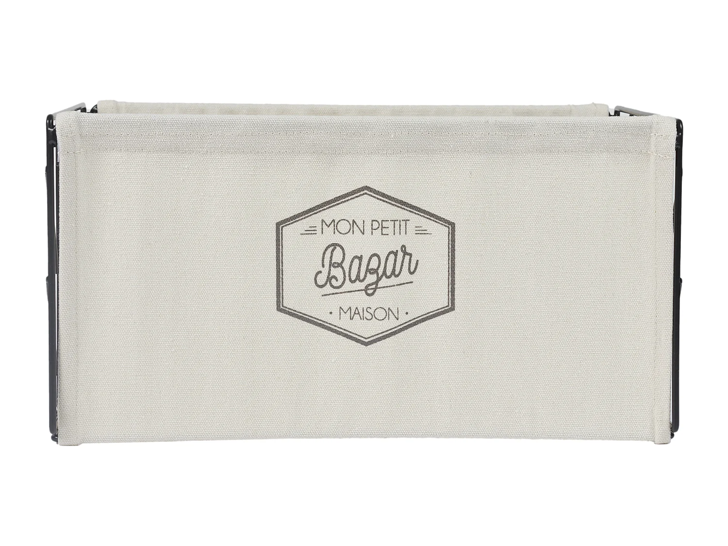 Bac De Rangement Pliable Taille S Noir, Beige