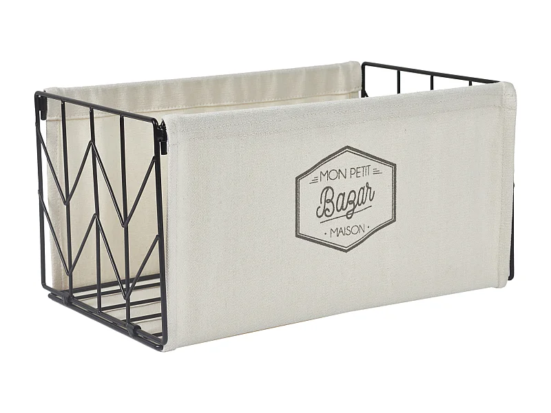Bac De Rangement Pliable Taille S Noir, Beige