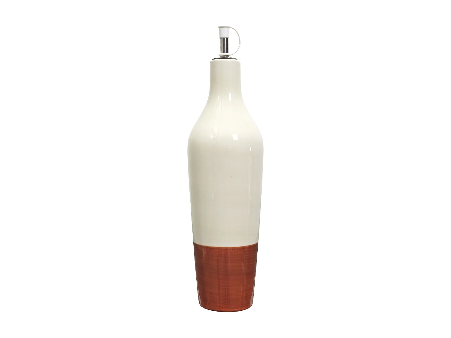 Huilier Ceramique Bicolore 670ml Orange, Blanc