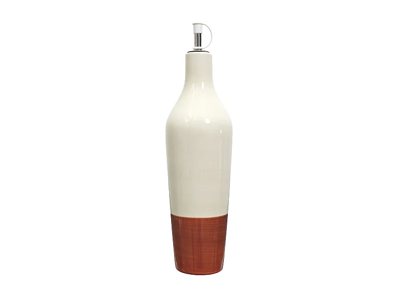 Huilier Ceramique Bicolore 670ml Orange, Blanc