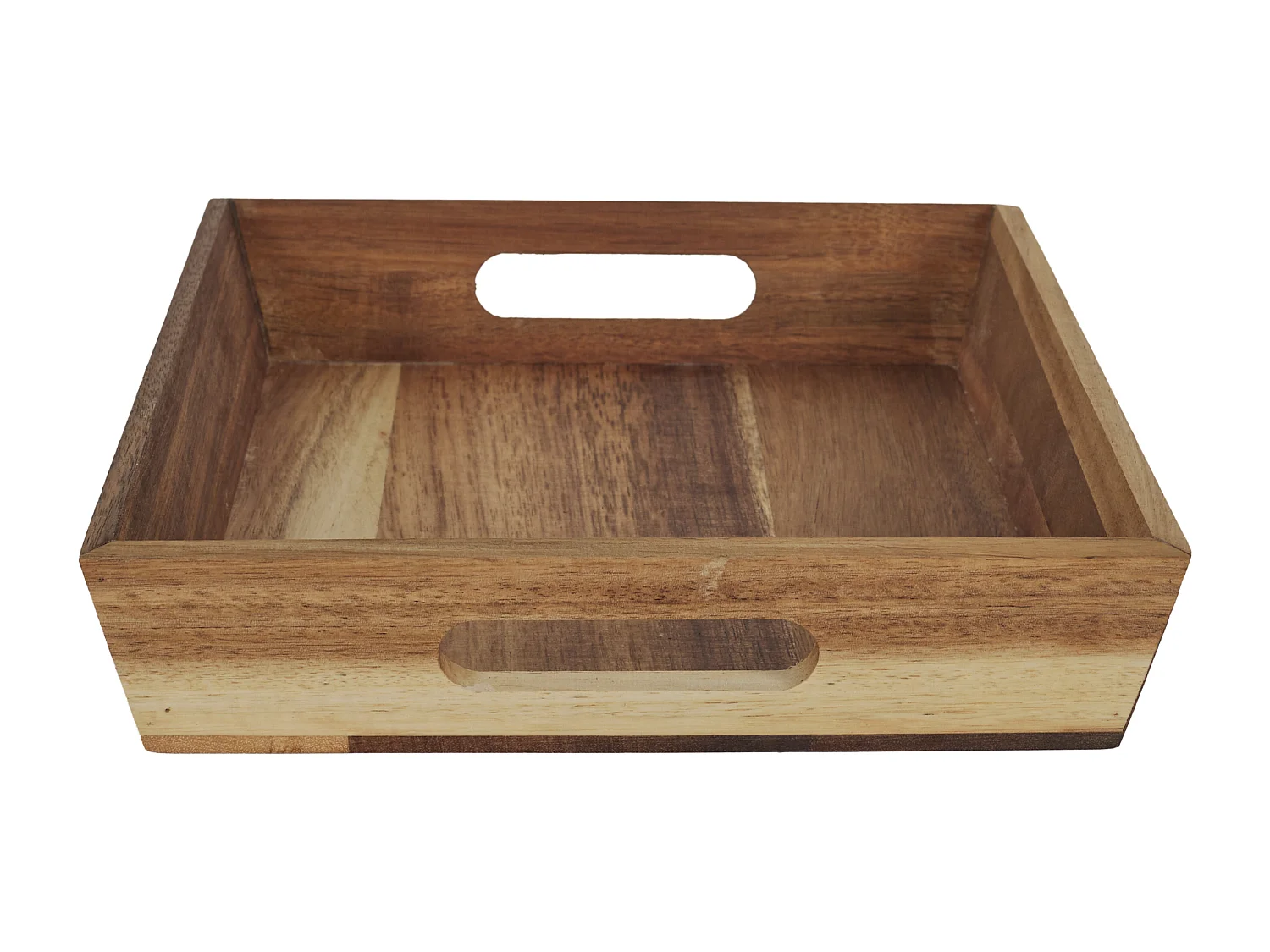 Plateau A Poignees Acacia 32x23cm Marron