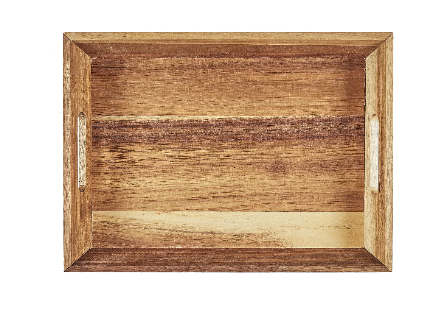 Plateau A Poignees Acacia 32x23cm Marron