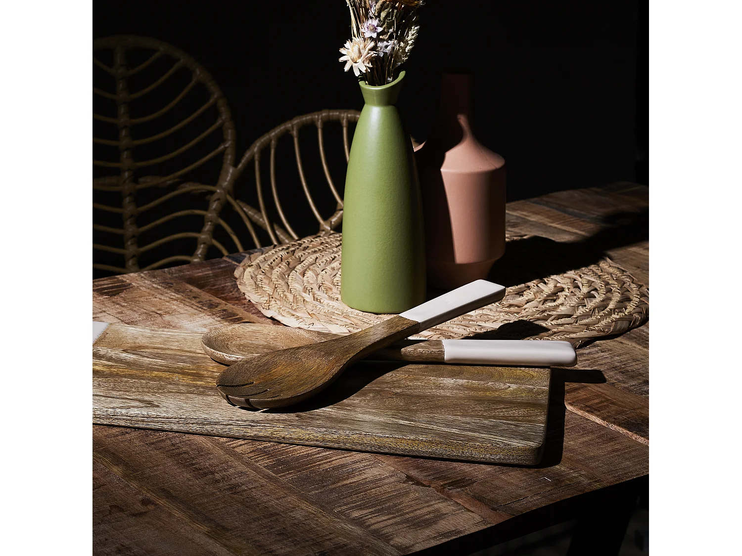 Couvert A Salade Manguier Dune Uni Marron, Beige