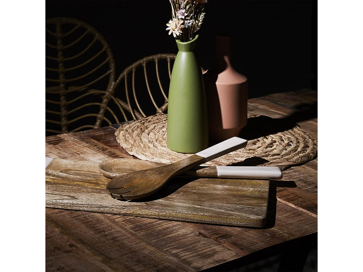 Couvert A Salade Manguier Dune Uni Marron, Beige