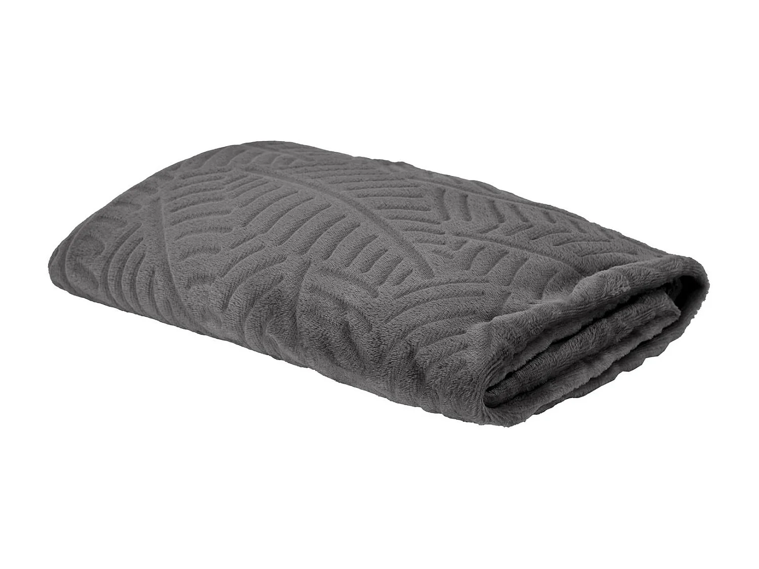 Plaid Flanelle Embosse 120x150cm Gris