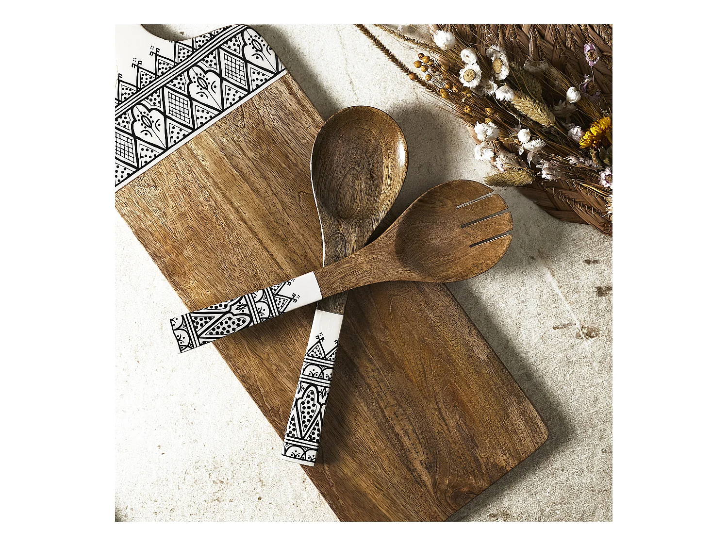 Couvert A Salade Manguier Dune Noir Marron, Noir