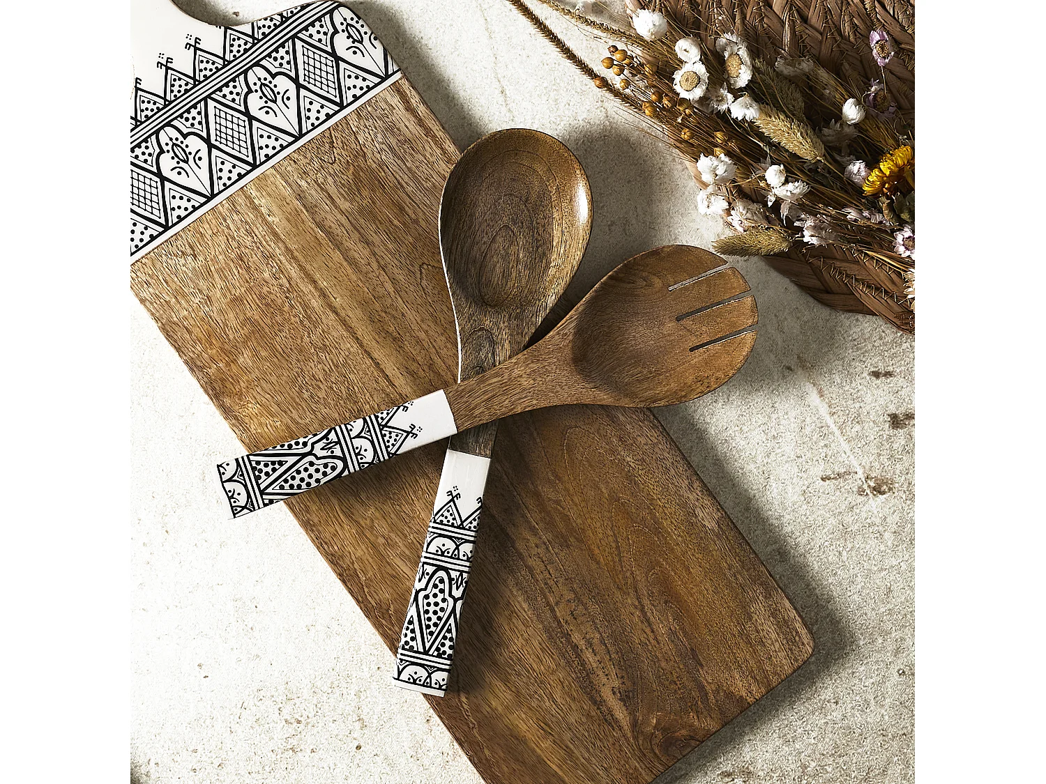 Couvert A Salade Manguier Dune Noir Marron, Noir