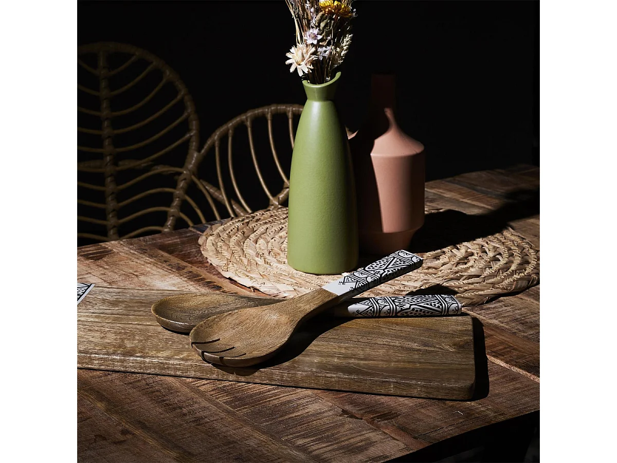 Couvert A Salade Manguier Dune Noir Marron, Noir