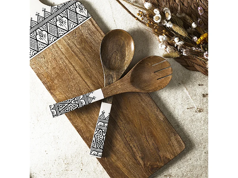 Couvert A Salade Manguier Dune Noir Marron, Noir