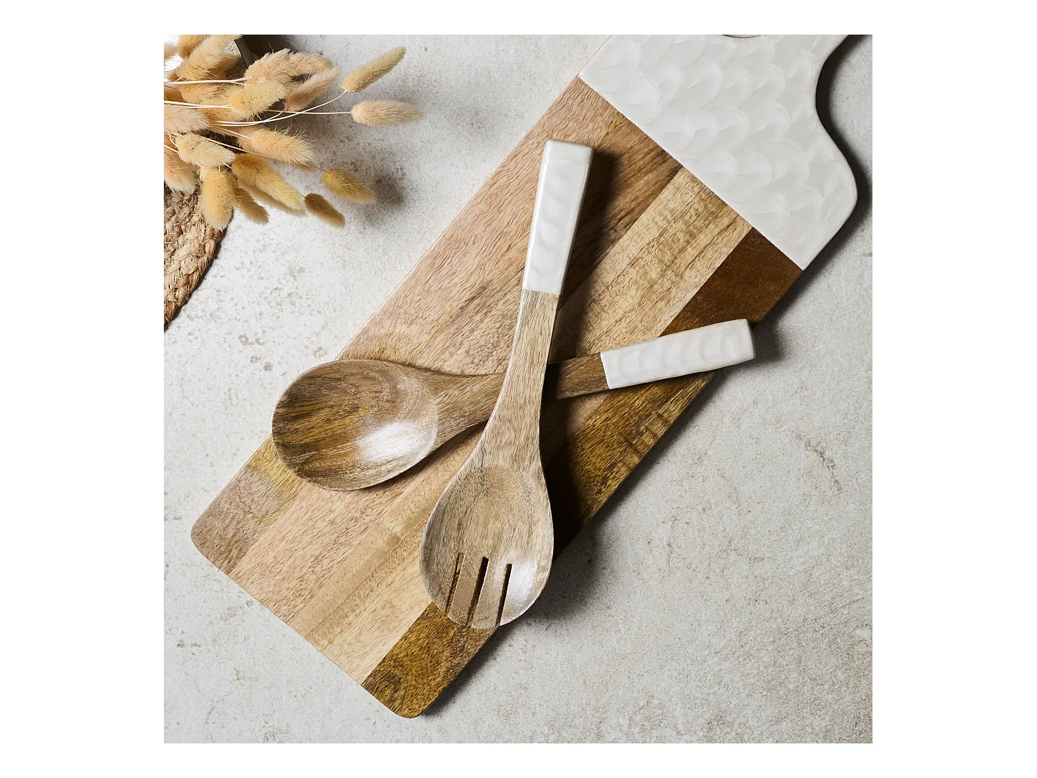 Couverts A Salade Manguier Nerina Marron, Beige