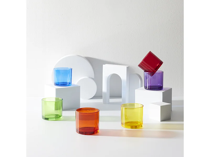Verre Colore X6 16cl2 Jaune, Rouge, Violet, Orange, Vert, Bleu