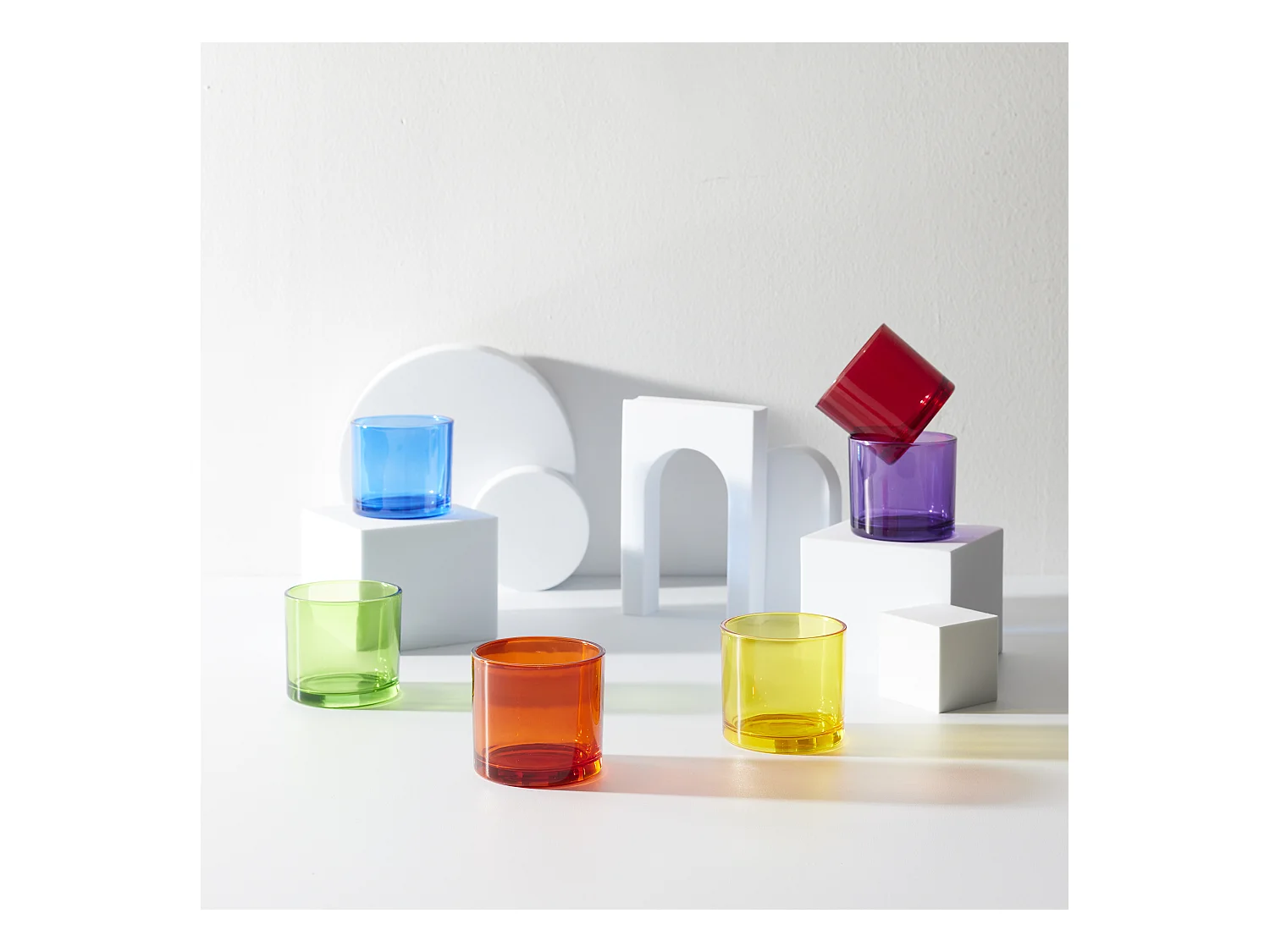 Verre Colore X6 16cl2 Jaune, Rouge, Violet, Orange, Vert, Bleu