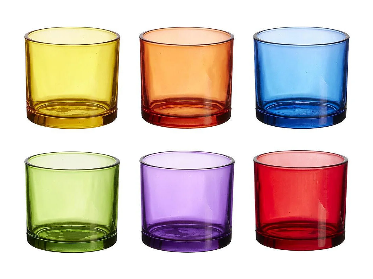 Verre Colore X6 16cl2 Jaune, Rouge, Violet, Orange, Vert, Bleu