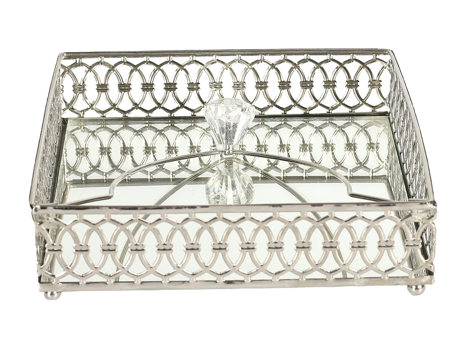 Plateau De Deco Metal Serviette2 Argent