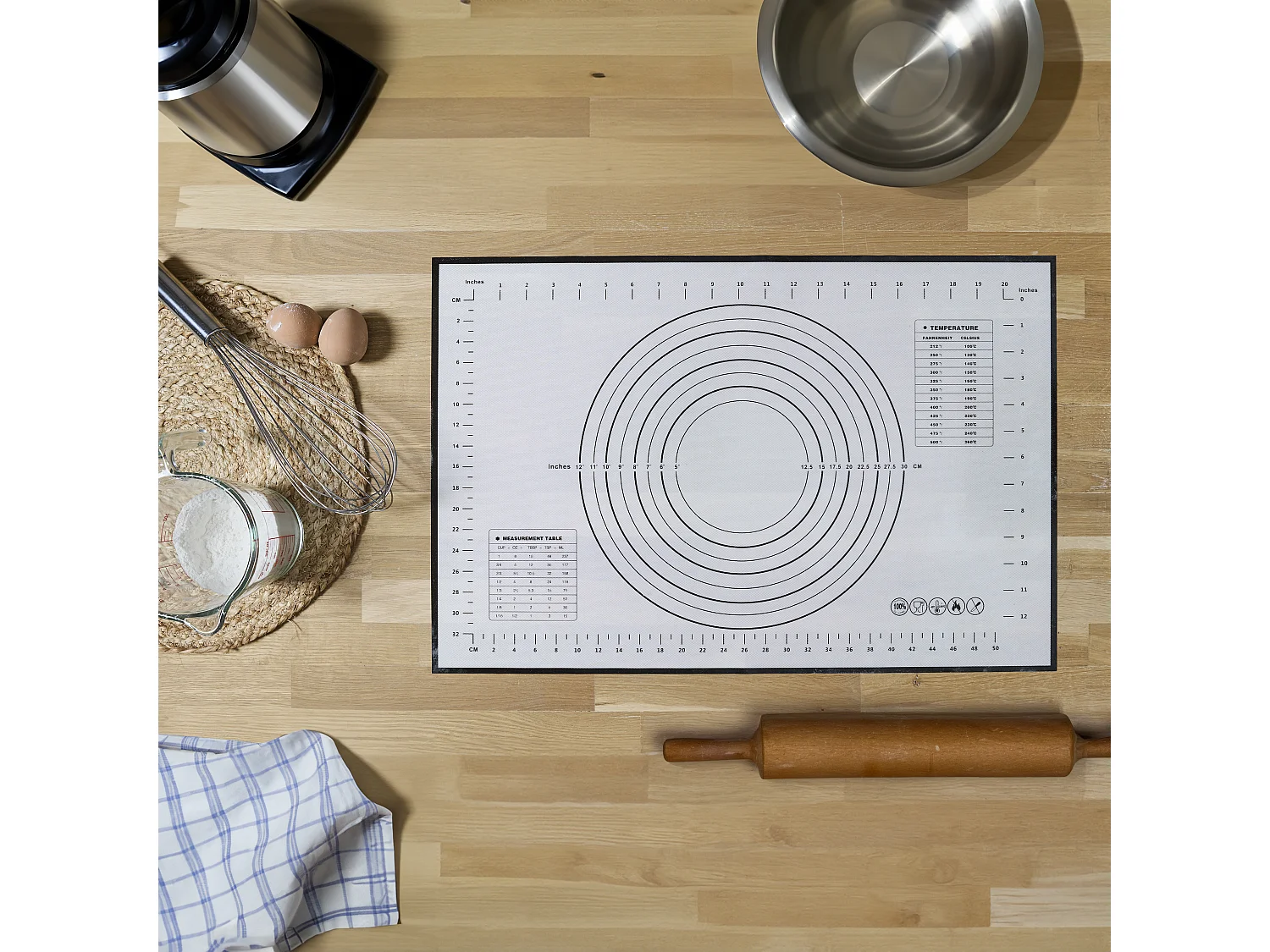 Tapis Patisserie Anti Adhesif Gradue 60x40cm8 Gris