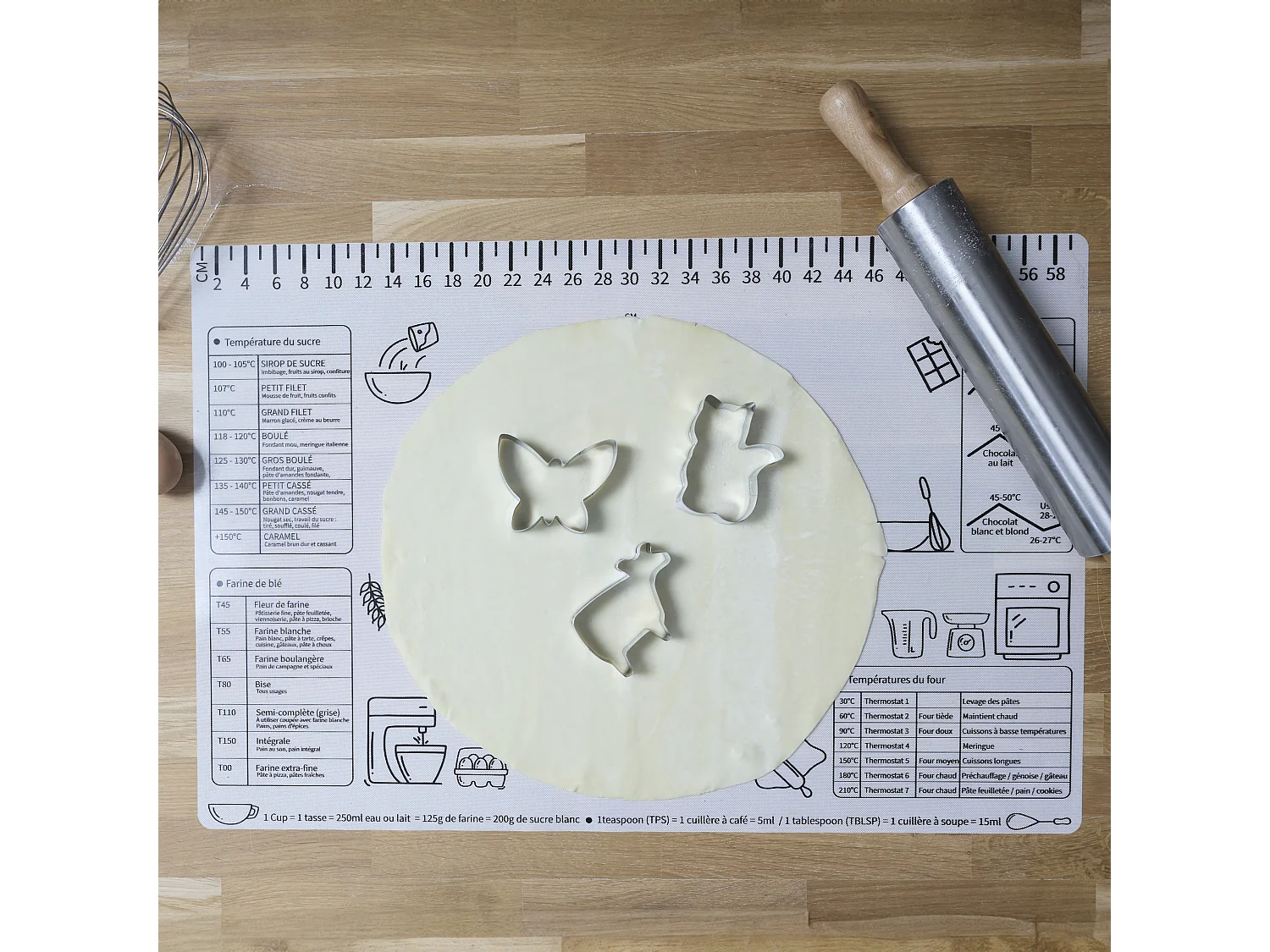 Tapis Patisserie Anti Adhesif Gradue 60x40cm8 Gris