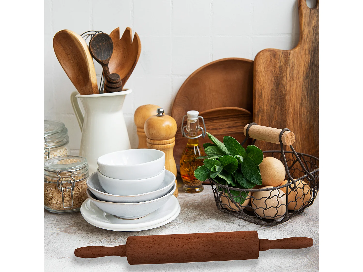 Rouleau Patissier Acacia M12 Marron