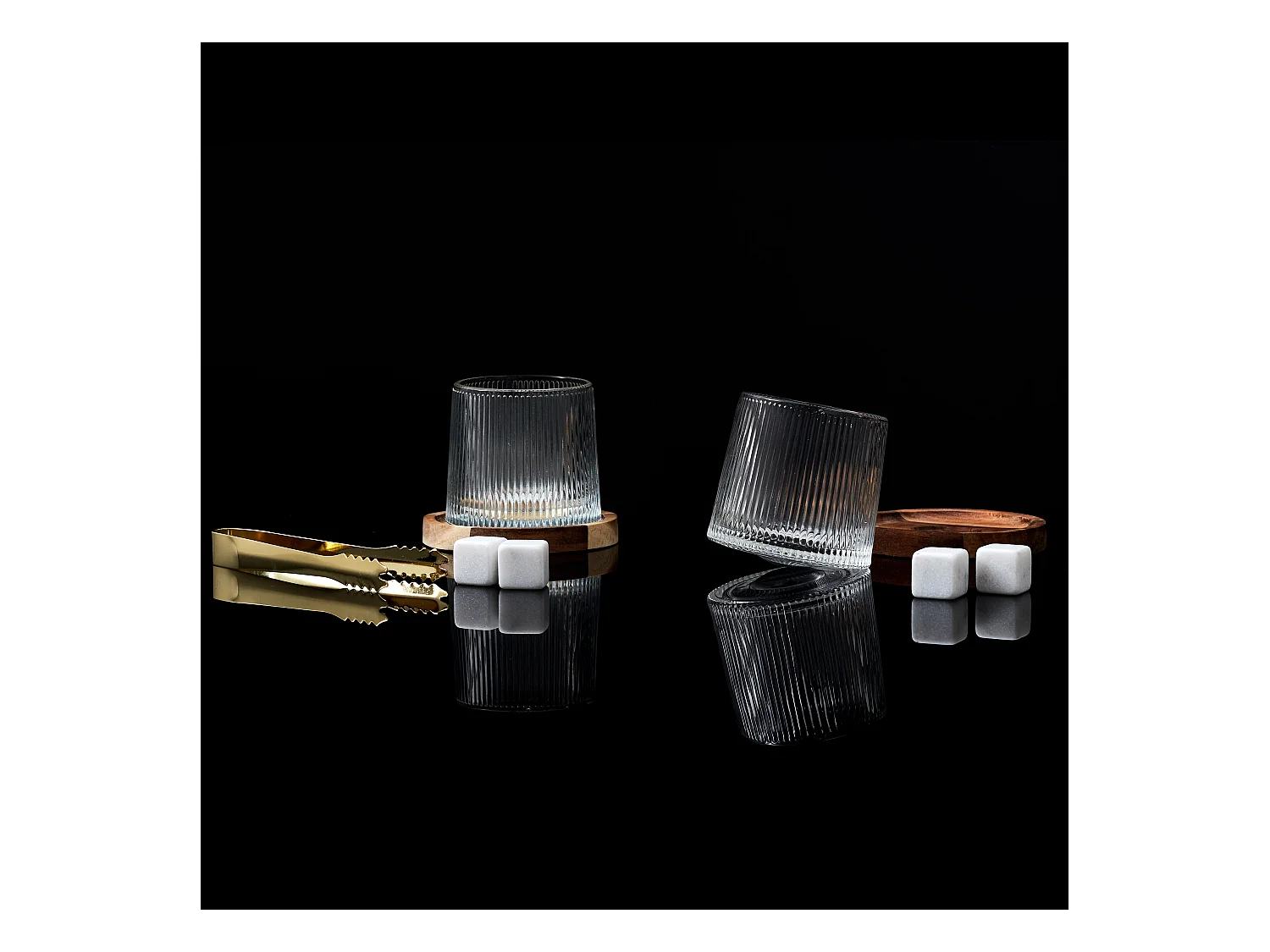 Verre A Whisky Support Acacia X2 Transparent