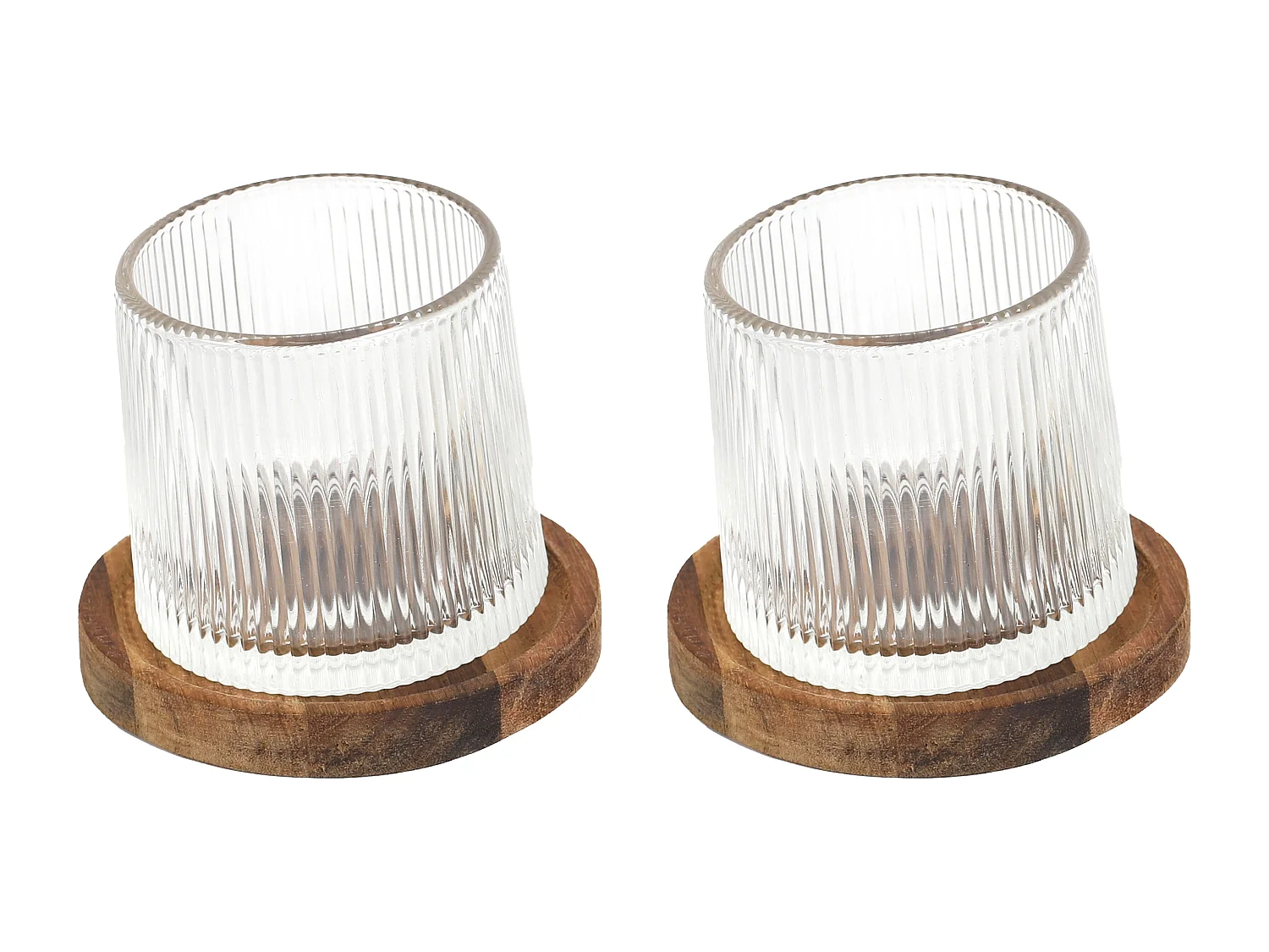 Verre A Whisky Support Acacia X2 Transparent