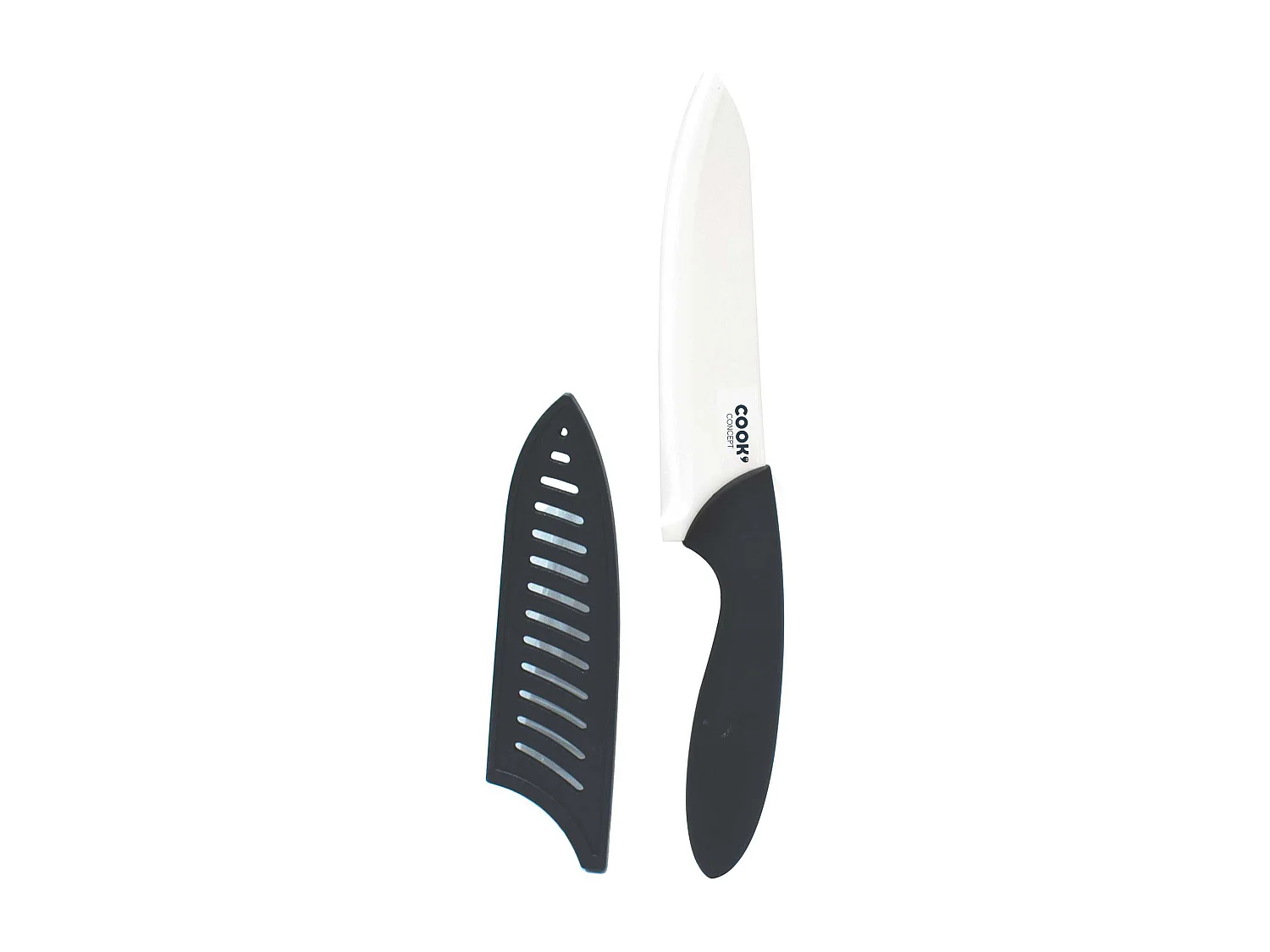 Couteau Ceramique 15cm Manche Soft Avec Etui8 Blanc, Noir