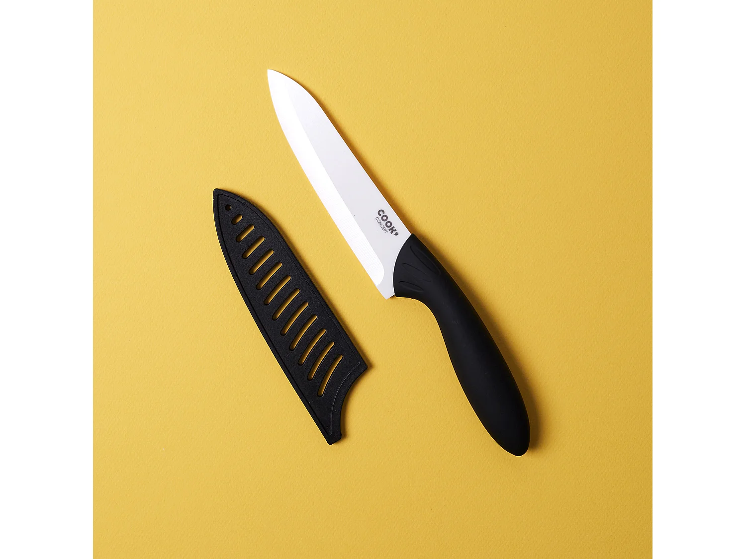 Couteau Ceramique 15cm Manche Soft Avec Etui8 Blanc, Noir