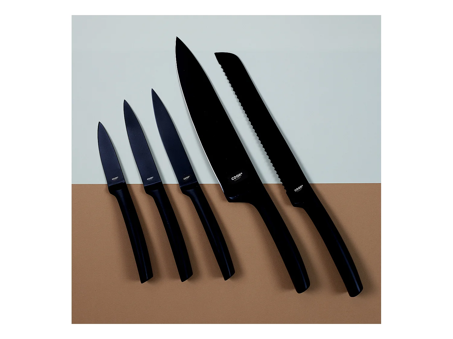 Couteau Acier Inoxydable Noir Lame 20cm Noir