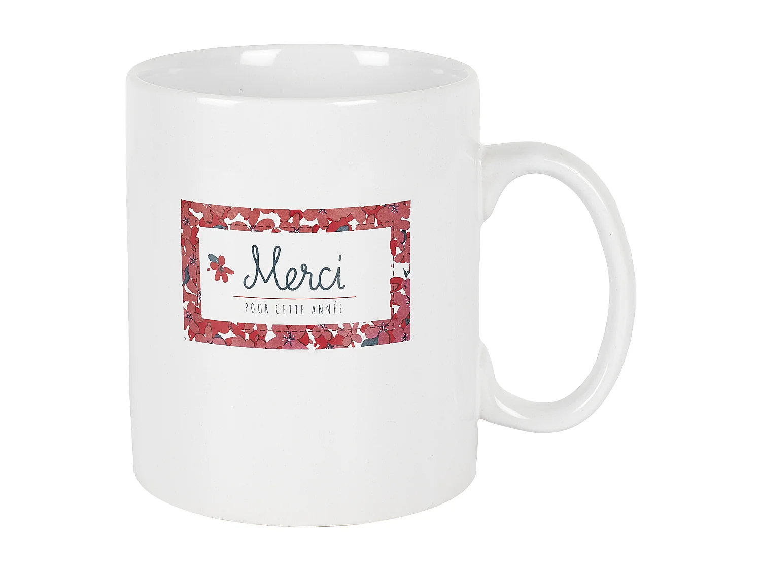 Mug Xxl Merci Pour Cette Annee Et Stylo Rose, Blanc, Bleu