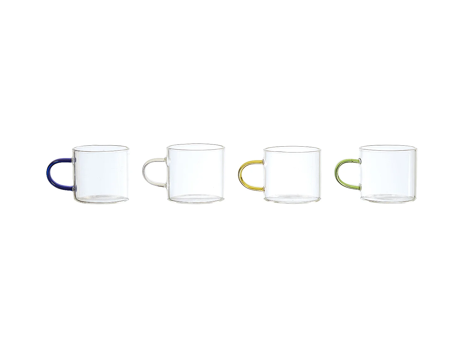 Tasse Expresso Verre X4 Avec Support Transparent, Multicolore