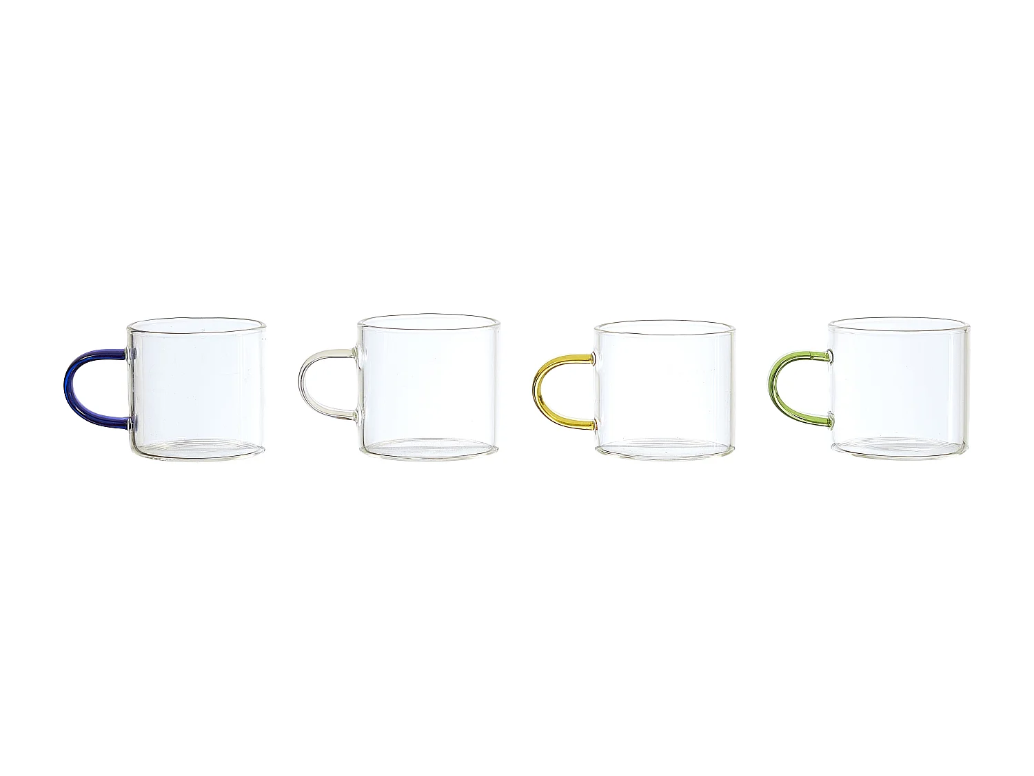 Tasse Expresso Verre X4 Avec Support Transparent, Multicolore