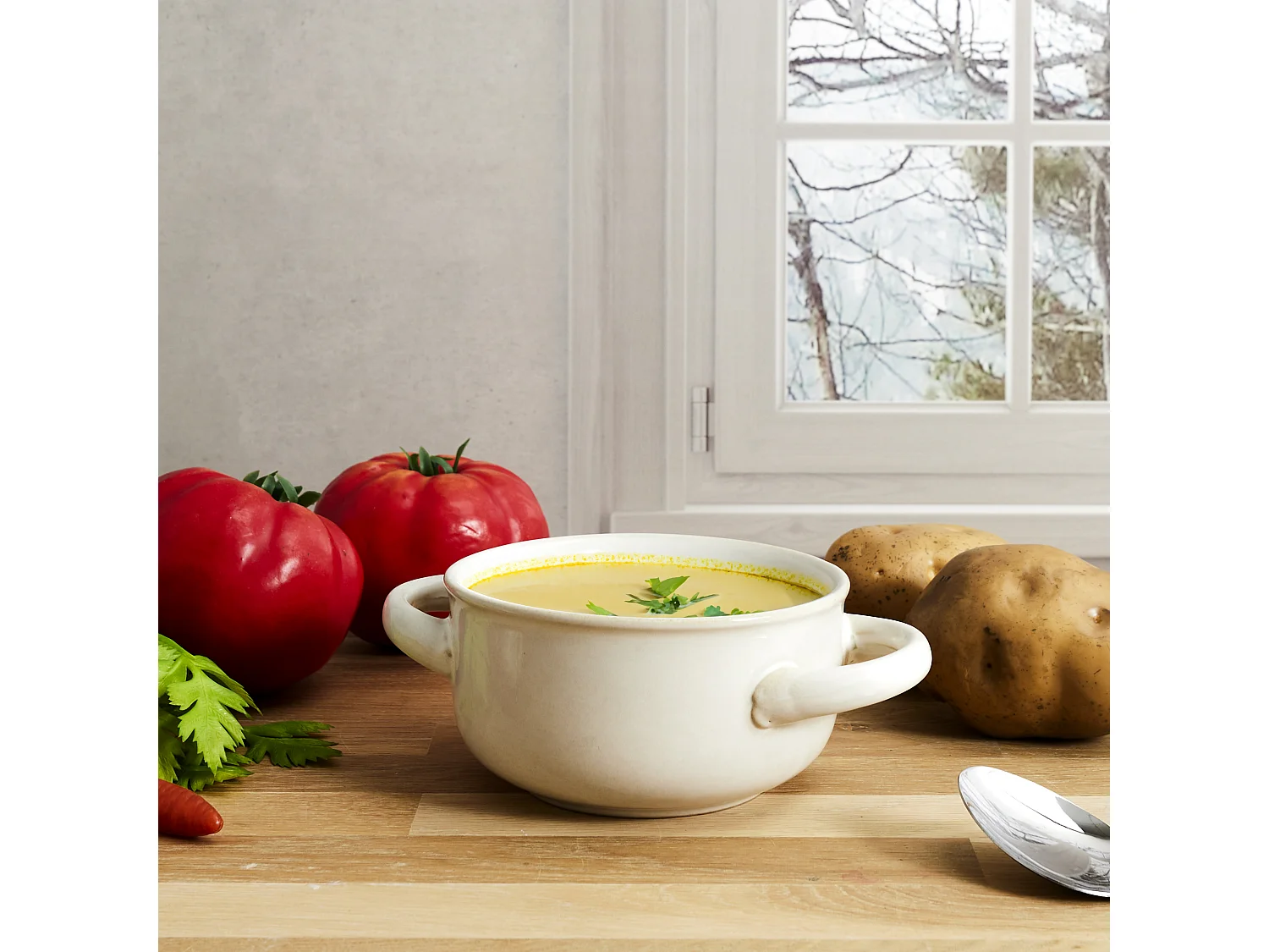 Bol A Soupe Gres Du Temps Gris