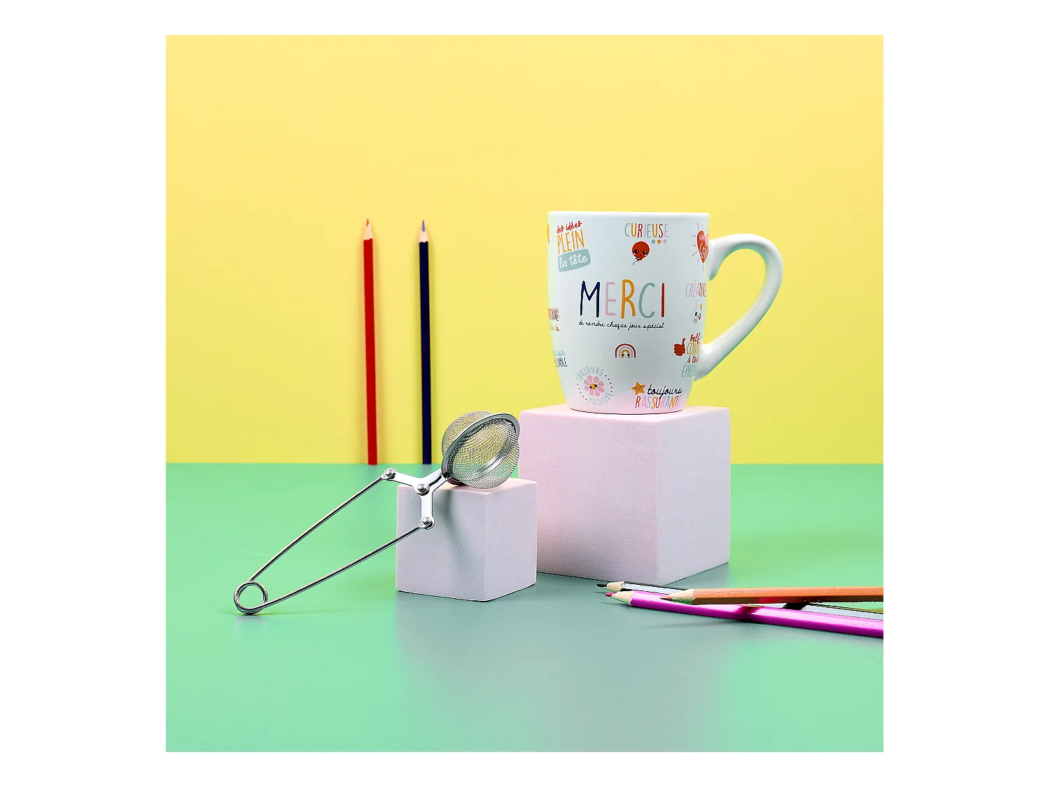 Coffret Mug Merci Maitresse Et Infuseur A The Rouge
