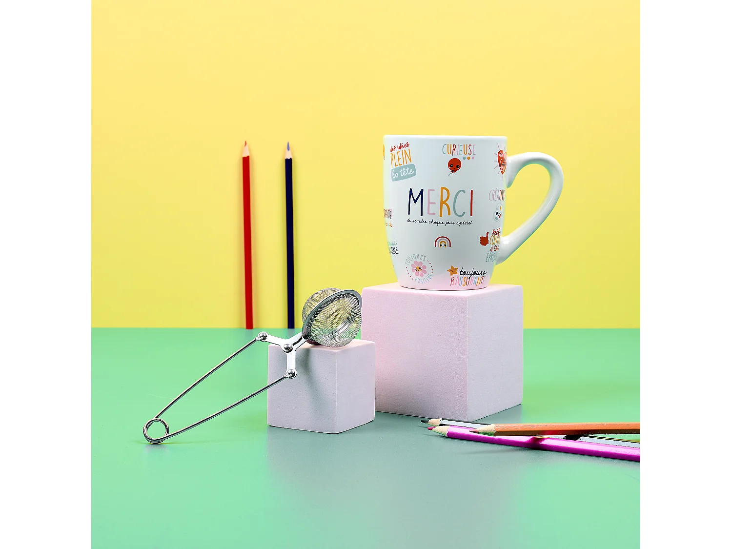 Coffret Mug Merci Maitresse Et Infuseur A The Rouge