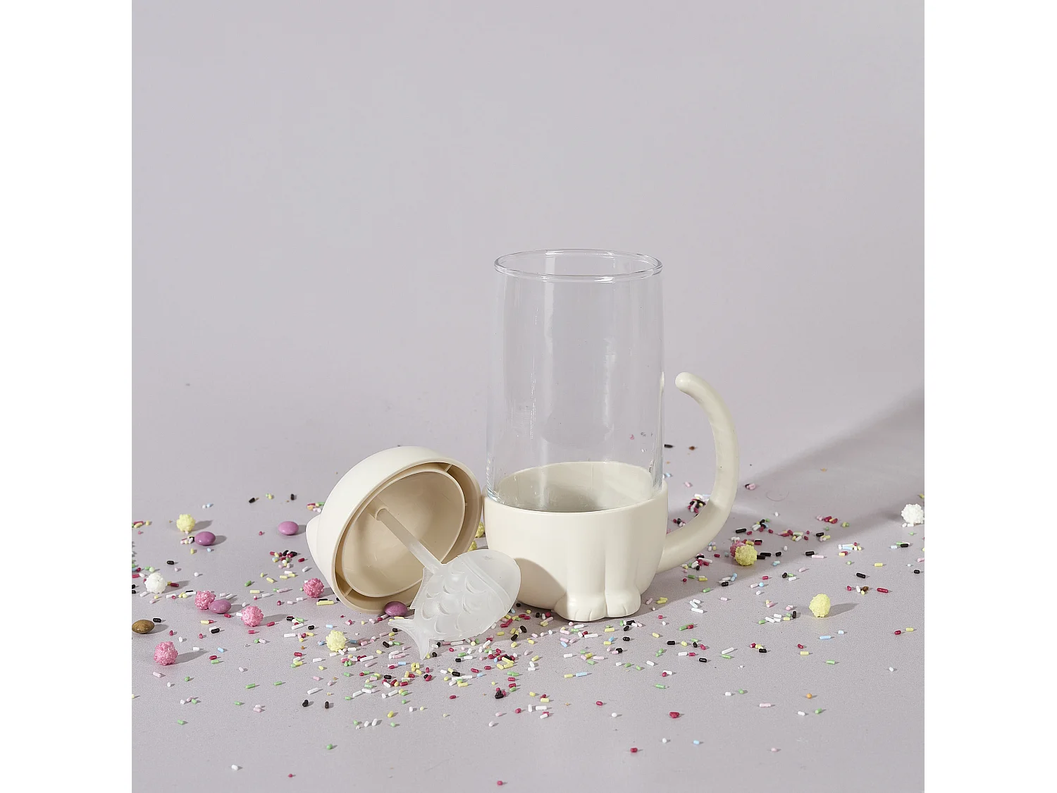 Mug Infuseur Poisson Chat 30cl Blanc, Transparent