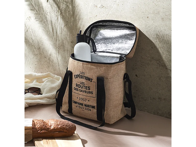 Lunch Bag Fraicheur Effet Jute 25x14x30 Beige