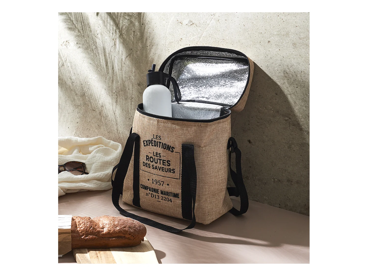 Lunch Bag Fraicheur Effet Jute 25x14x30 Beige