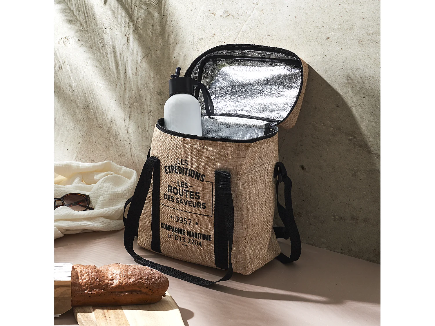 Lunch Bag Fraicheur Effet Jute 25x14x30 Beige