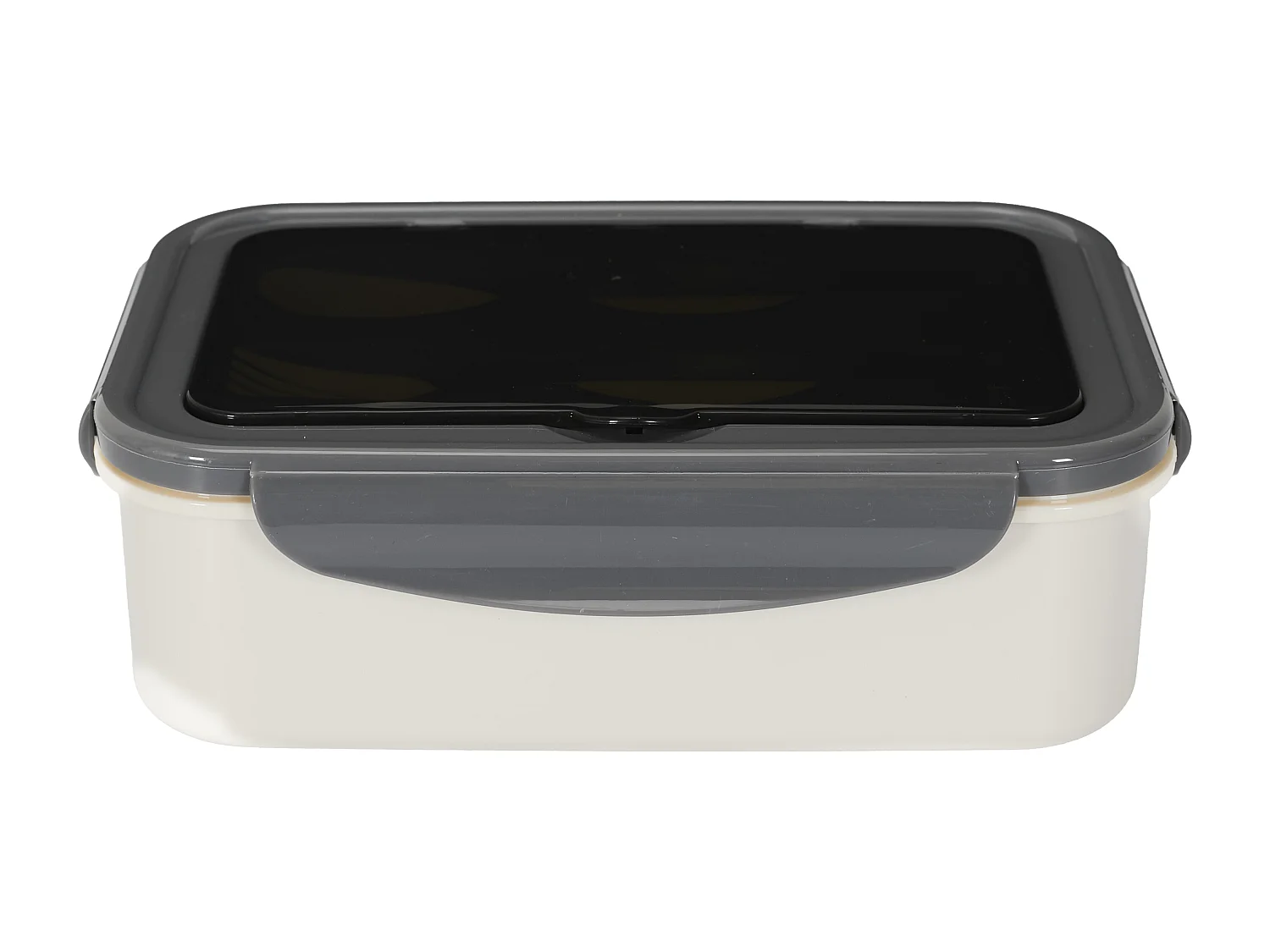 Lunch Box Unicolore Avec Couverts Gris