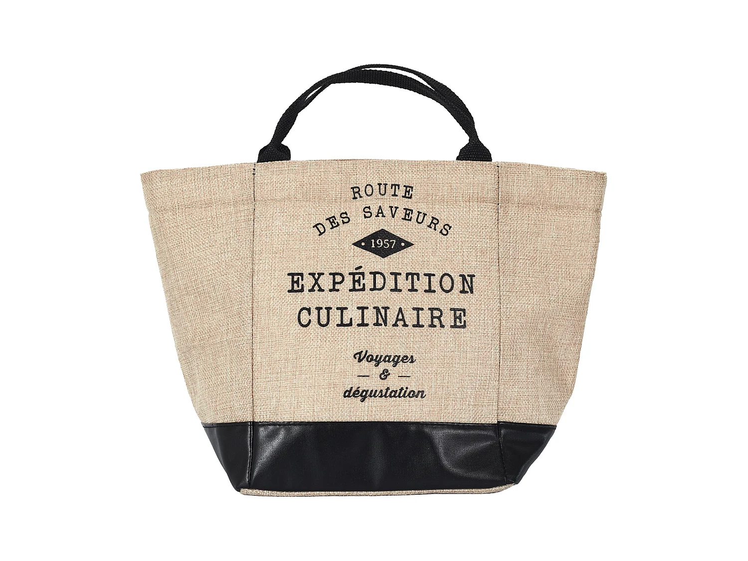 Lunch Bag Fraicheur Effet Jute 35x18x26 Beige, Noir