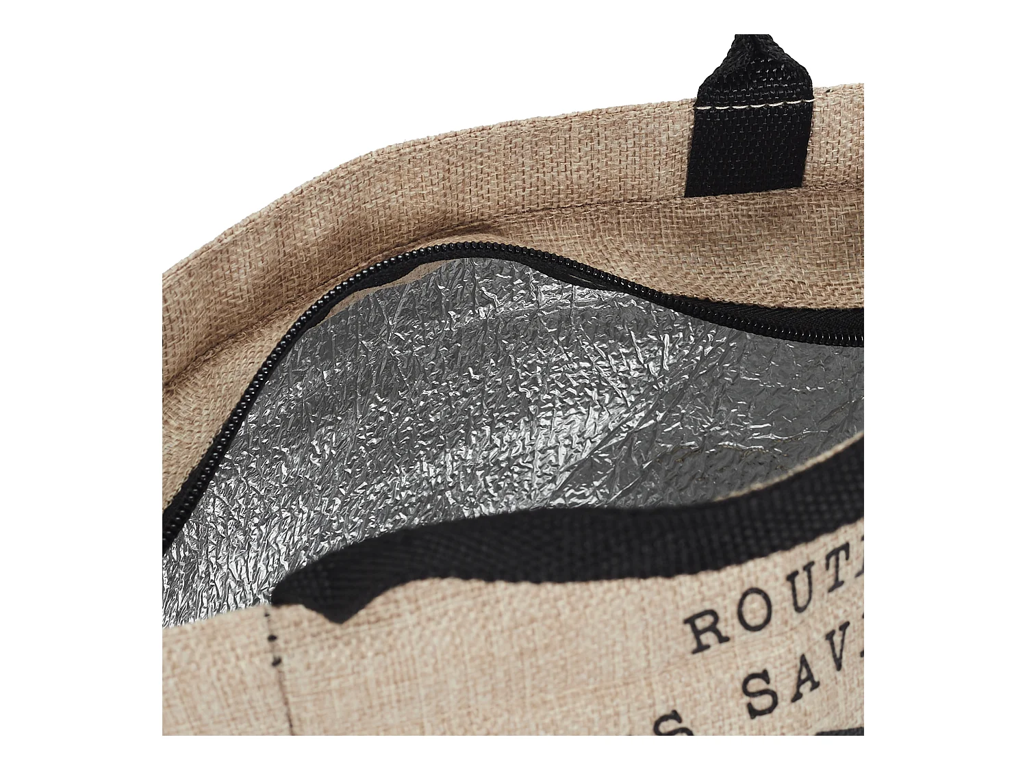 Lunch Bag Fraicheur Effet Jute 35x18x26 Beige, Noir